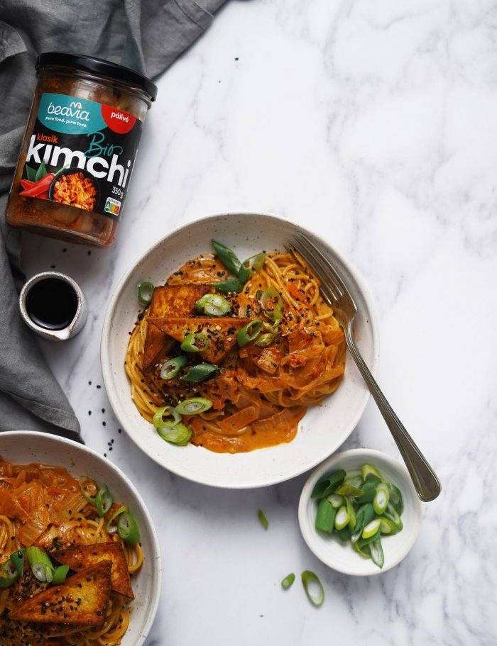 Krémové Kimchi těstoviny