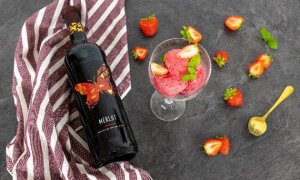 Jahodový Merlot sorbet