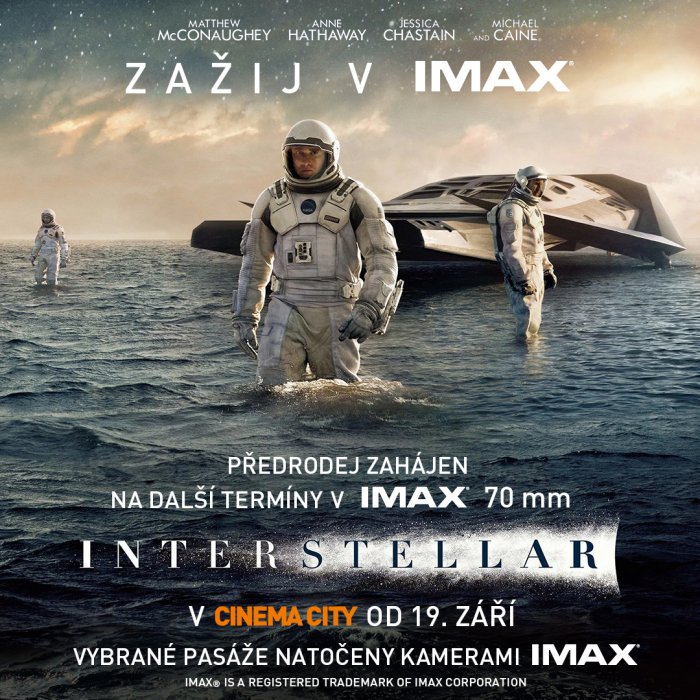 Kinematografický klenot Interstellar se po deseti letech exkluzivně vrací v 70mm formátu do pražského kina IMAX