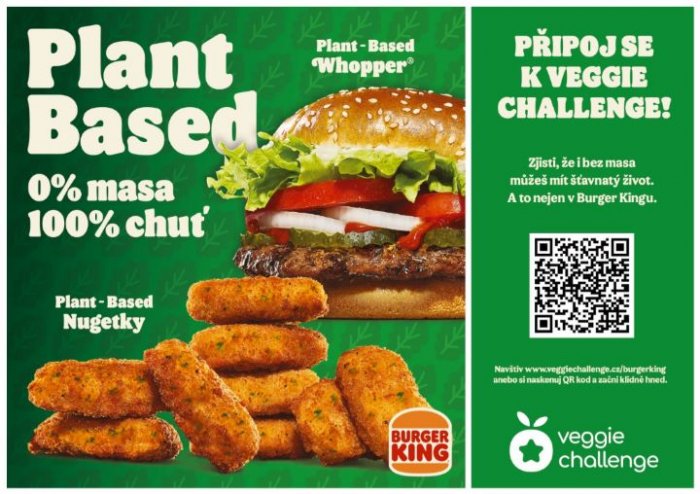 Nalaďte se na zdravější vlnu: Vyzkoušejte Veggie Challenge s rostlinnými alternativami z Burger Kingu